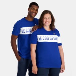 Le Coq Sportif menn mote t-skjorte blå ZX20R161 klær