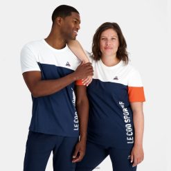 Le Coq Sportif menn mote t-skjorte blå ZX20R163 klær
